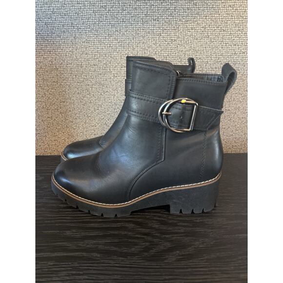 Blondo Dagger Black Sz 11 Lug Sole Platform Ankle Boots Waterproof Echo Nubuck - Picture 4 of 10